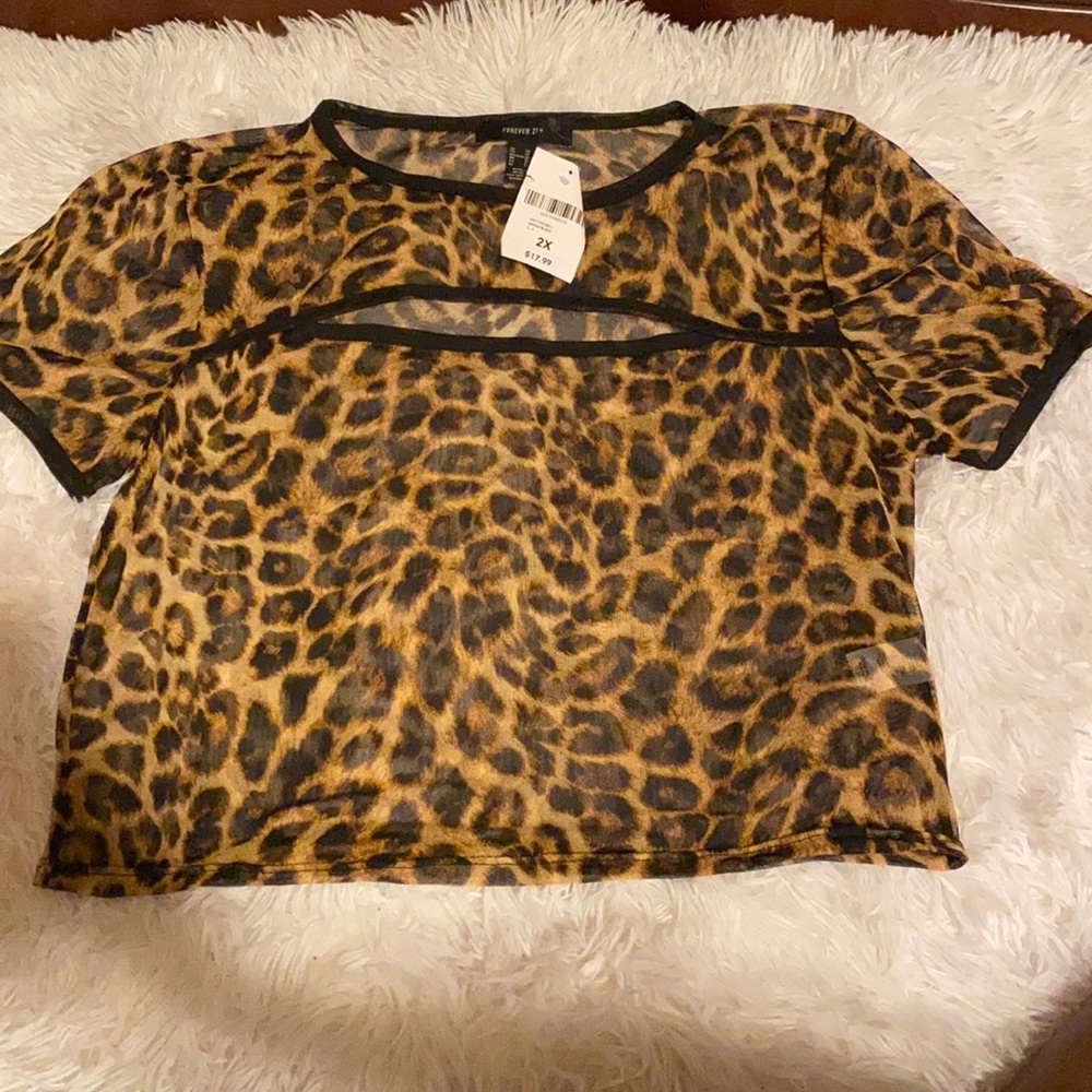 Brand new Sheer Leopard crop top